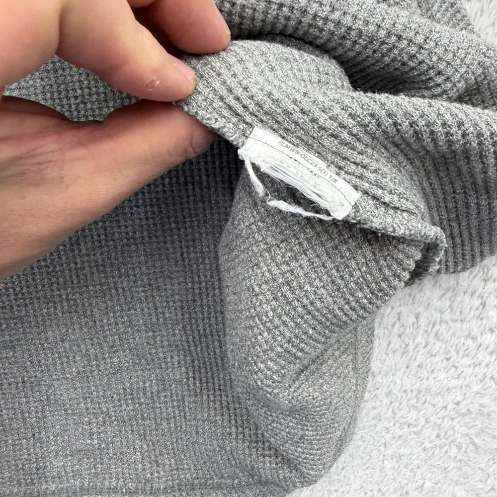 Polo Ralph Lauren Mens 2XLT Gray Waffle Knit Thermal Long Sleeve Shirt Pony Logo